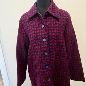 Stylish Red and Black Women's Coat